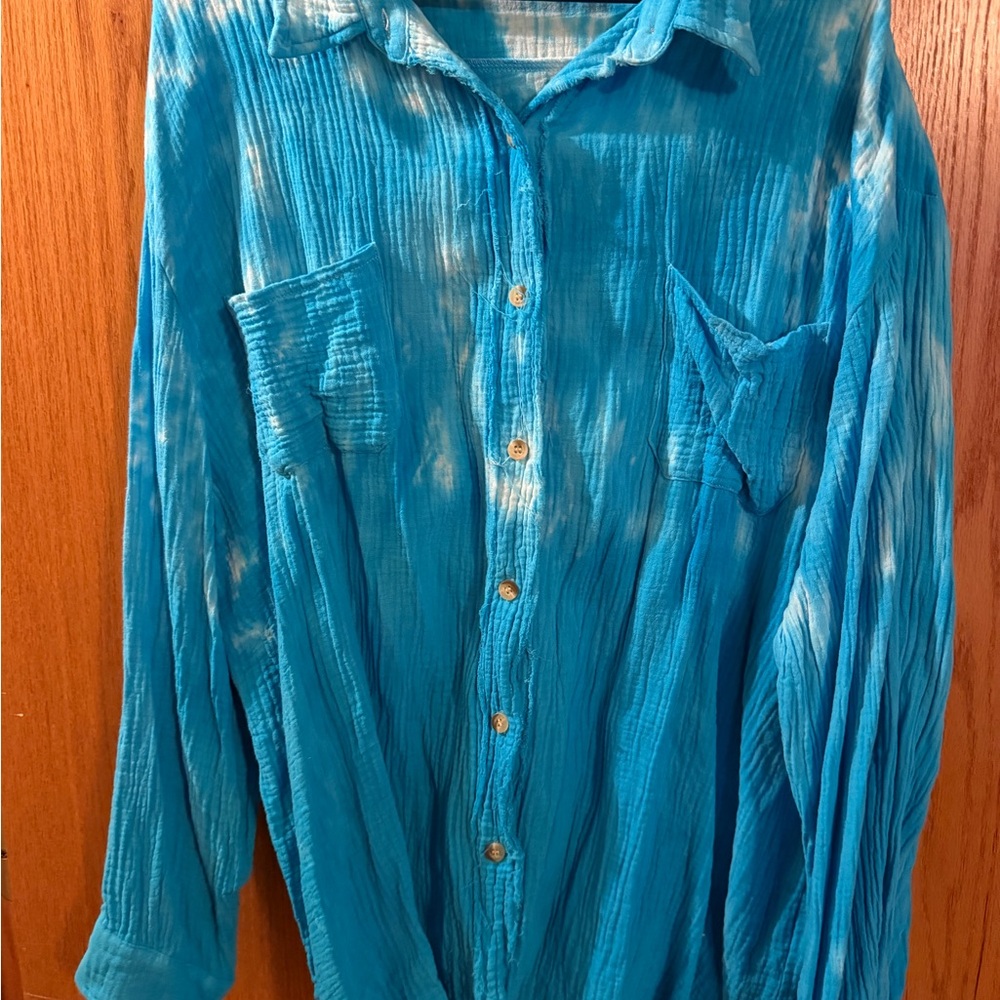 White Birch Sky Blue Tie-Dye Shirt